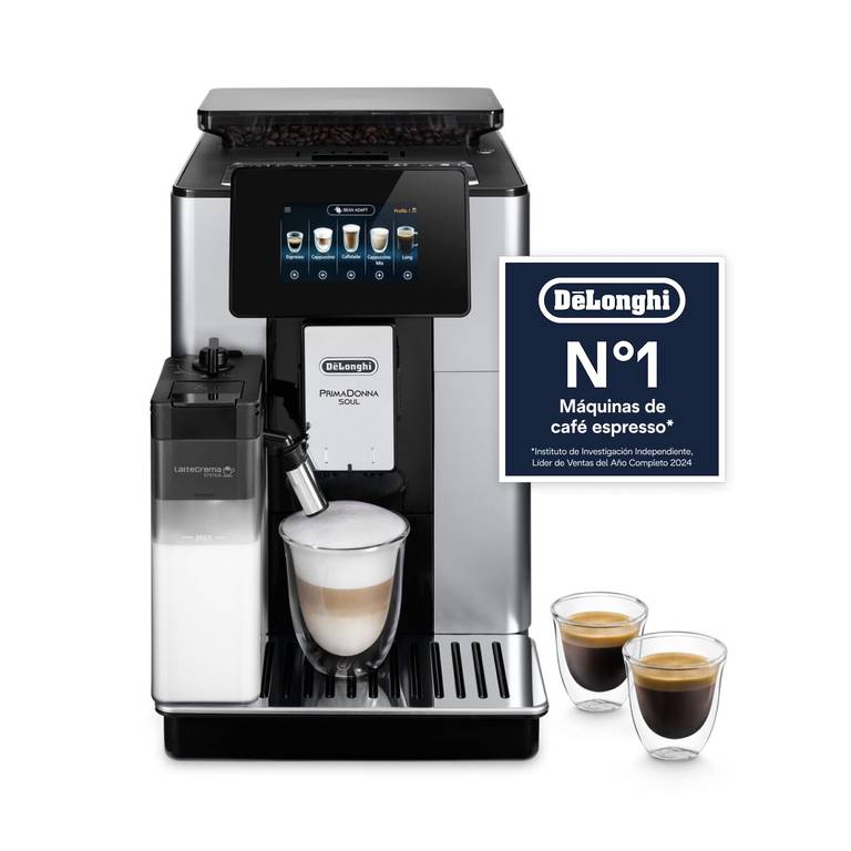 De»Longhi Perfetto Primadonna Soul ECAM612.55.SB Cafetera Superautomática Café y Cappuccino con Sistema de Leche LatteCrema