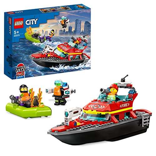 LEGO 60373 City Lancha de Rescate de Bomberos y Zodiac