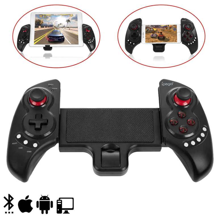 DAM. Gamepad Bluetooth extensible, con stand central, para Smartphones, Tablets y PC
