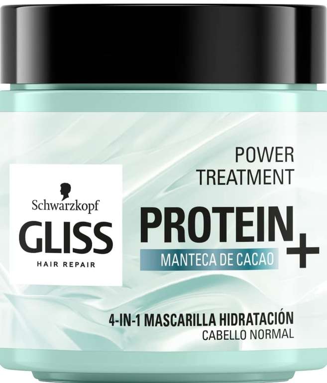 Gliss - Mascarilla Capilar Hidratante 4 En 1 - Para pelo normal - Con Manteca De Cacao - 400Ml, Fórmula vegana y sin colorantes artificiales
