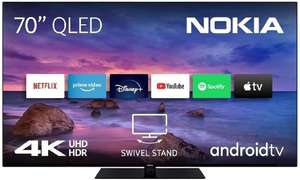 Nokia 70 Pulgadas (177 cm) QLED 4K UHD Smart Android TV (DVB-C/S2/T2, Netflix, Prime Video, Disney+) - QN70GV315ISW - 2023