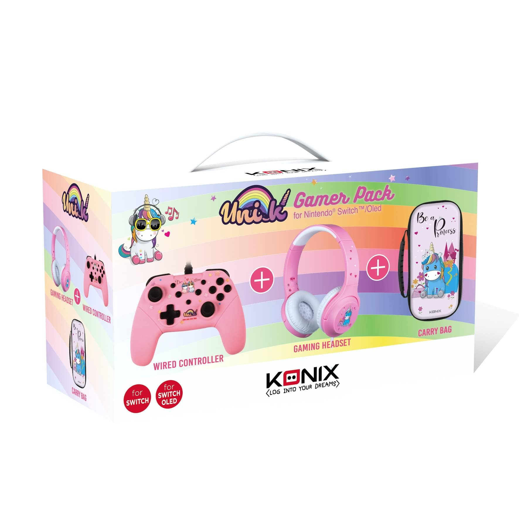 Pack de accesorios gaming para Nintendo Switch Unicornio