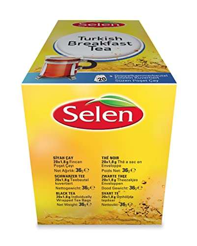 Selen Turkish Breakfast Tea, 20 Individually Wrapped Tea Bags 36 g