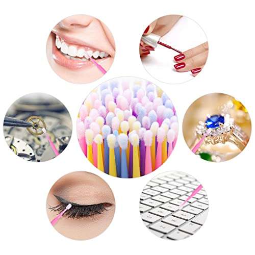 400 Micro cepillos uso dental, eliminación de extensiones de pestañas, uñas, pintura,, artesanía, limpieza de espacios pequeños, etc.
