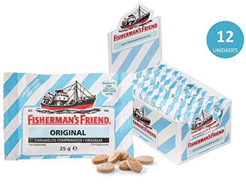 Fisherman's Friend Original, Caramelo Comprimido Sin Azúcar - 12 unidades de 25 gr. (Total 300 gr.)