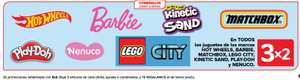 3x2 en juguetes Hot Wheels, Matchbox, Lego City, Barbie, Kinetic Sand, Play-Doh y Nenuco