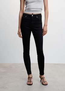 Jeans skinny tiro alto color negro (tallas 32 a 38)