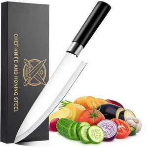 Set de Cuchillos de Cocina Unokit, Cuchillo de Cocina Profesional en Acero Inoxidable de Alta Calidad y Set para Afilar los Cuchillos