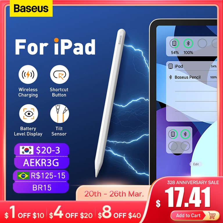 Baseus-lápiz táctil con rechazo de palma para tableta, dispositivo con carga inalámbrica