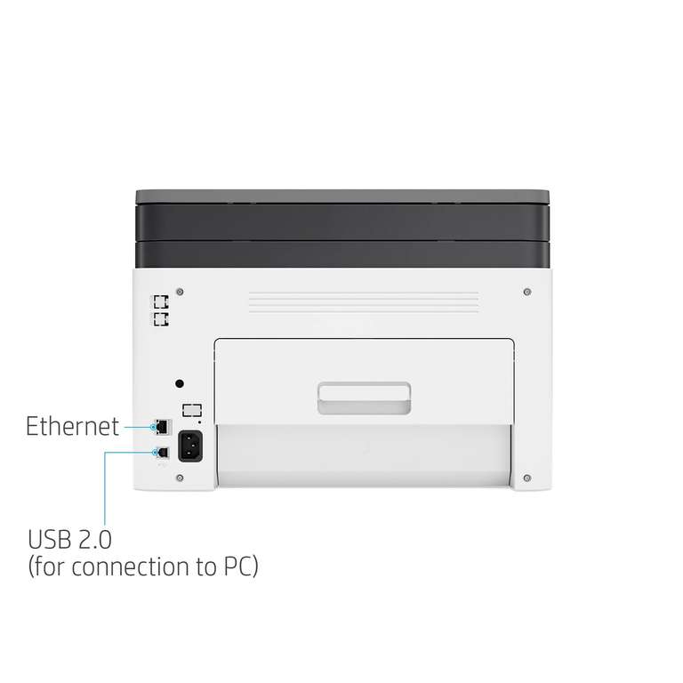 HP Color Laser MFP 178nw 4ZB96A, Impresora Láser Color Multifunción,  Imprime, Escanea y Copia, Wi-Fi, Ethernet, USB 2.0 alta velocidad, HP Smart  App, Panel de Control LCD, Blanca y Gris : 