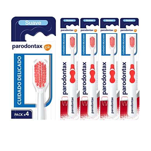Pack de 4 Parodontax Cuidado Delicado, Cepillo de Dientes Suave, Ayuda a Detener y Prevenir el Sangrado de Encías