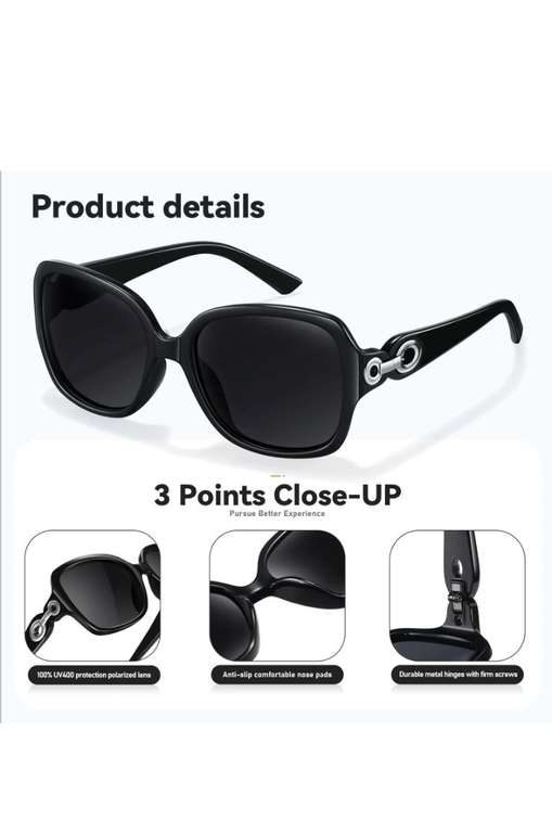 Gafas de Sol Polarizadas Cuadradas para Mujer y Hombre con Protección UV417