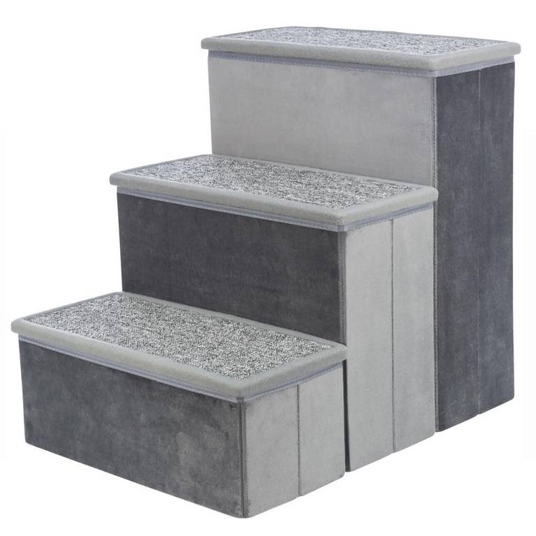 Trixie Escalera con Espacio de Almacenamiento, 34 × 45 × 50 cm, Gris