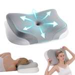 KEVIAN Almohada Cervical y de Apoyo Cervical, Ergonómica Curva, Almohada de Espuma Viscoelástica de