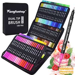 Tongfushop - Rotuladores Lettering Profesionales, 120 acuarelables - Multicolor