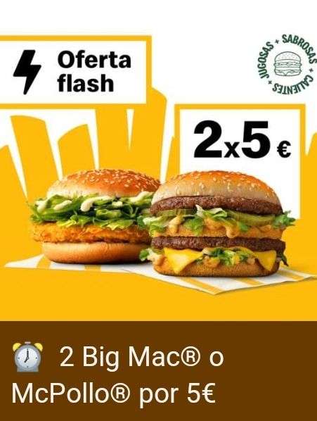 2 Big Mac o 2 MC pollo por 5€