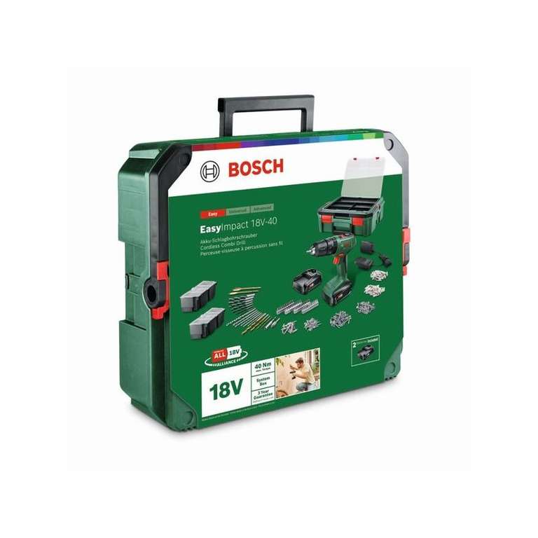 Taladro percutor 18 V 2 baterías y maletín 241 accesorios Bosch