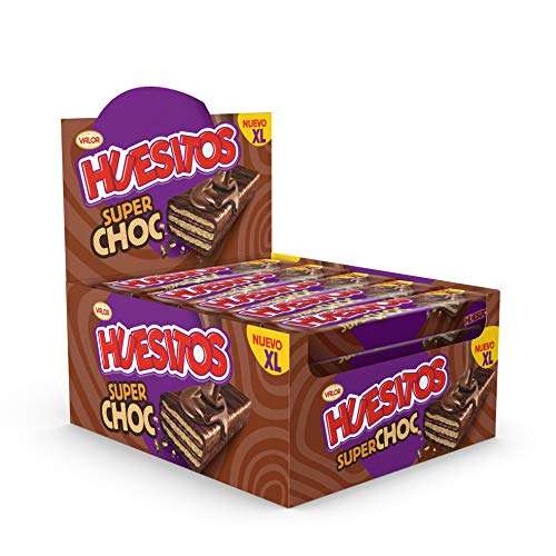 Huesitos Superchoc - Crujientes Barritas de Barquillo XL cubierto de Chocolate con Leche y con relleno de Cacao - 25 x 46 Gramos El