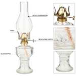 Lámpara de aceite de cristal, 33 cm de altura, clásica, para interiores