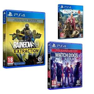 Pack 3 juegos PS4 Rainbow Six Extraction (Guardian Edition) + Far Cry 4 + Watch Dogs Legion Resistance Edition