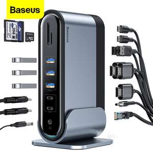 Baseus 17 En 1 Tipo C A HDMI RJ45 VGA USB 3.0 PD Estación De Acoplamiento Adaptador De Alimentación Para MacBook Pro HUB Portátil