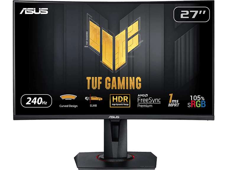 Monitor gaming - Asus ‎Tuf Gaming VG27VQM, 27", Full-HD, Frecuencia 240 Hz, DisplayPort y HDMI, Negro