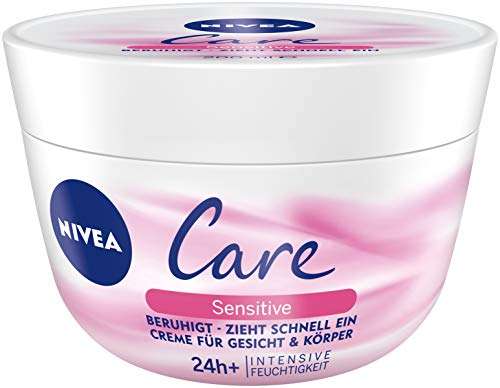 Crema Nivea Care Sensitive para cara y cuerpo, 3 x 200 ml (Compra recurrente)