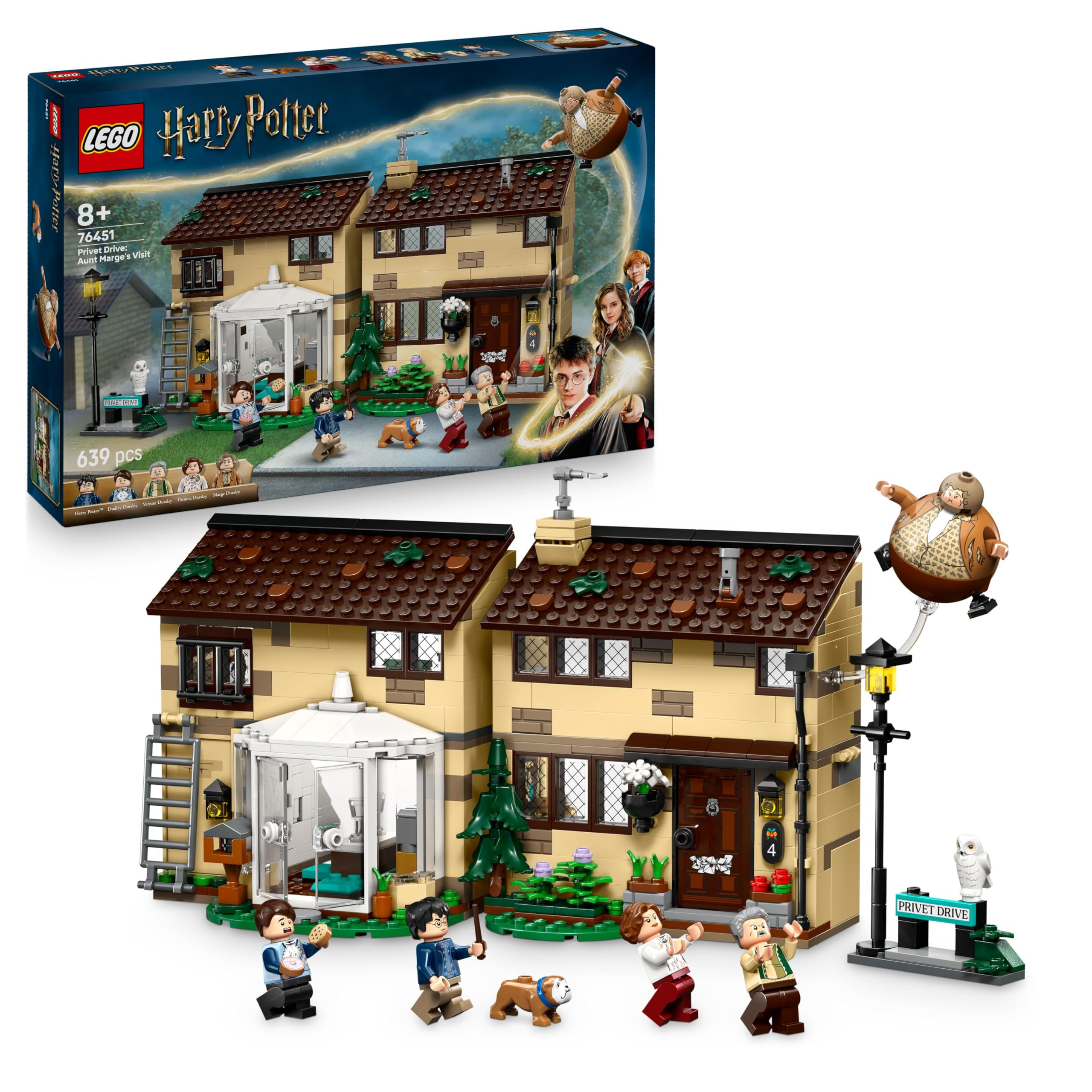 LEGO Harry Potter Privet Drive: Visita Tía Marge (set 76451, casa Dursley, 5 minifiguras, tía Marge inflada, Prisionero Azkaban, 8+ años)
