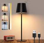 Lámpara LED Táctil Recargable sin Cables para Mesita de Noche 3 Modos de Luz Negra