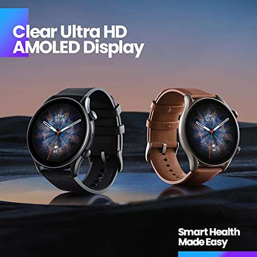 Amazfit GTR 3 Pro Smartwatch Deportivo Pantalla AMOLED de 1.45"Frecuencia Cardíaca Sueño Estrés Monitorización de SpO2 150+ Modo- Deportivo
