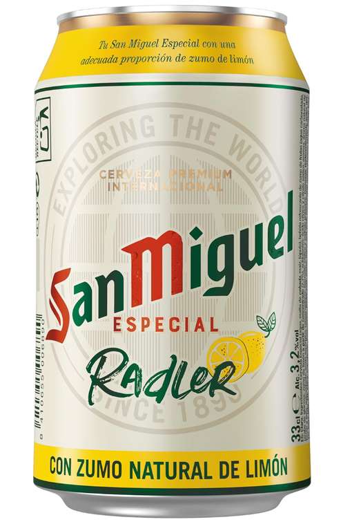 Recopilación Cervezas de limón Radler Packs de 24x33cl por menos de 13€. (Cerveza Verna, Mahou 5 estrellas, San Miguel, Mixta)