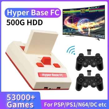 Consola de videojuegos Retro 4K UHD Hyper Base FC, caja de juegos Ext.500G HDD para PSP/PS1/N64/DC/3DO/MAME/NDS