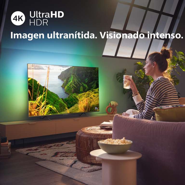 Philips 4K LED Smart Ambilight TV|PUS8118|65 Pulgadas|UHD 4K TV|60 Hz|P5 Picture Engine|HDR10+|Smart TV|Dolby Atmos|Altavoces de 20 W|