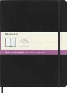 Moleskine, Cuaderno Clásico, Páginas Lisas y con Rayas, Tapa Blanda y Cierre Elástico, Formato XL 19X25 cm, Color Negro, 192 Páginas