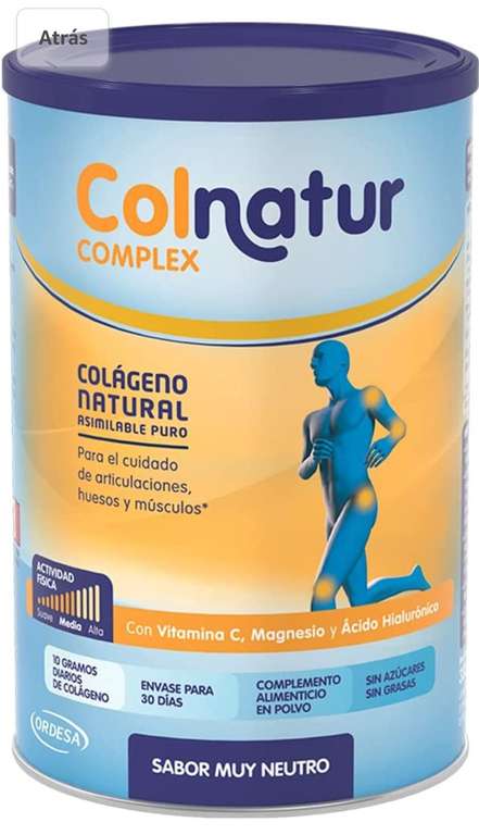 Colnatur Complex Neutro - Colágeno con Magnesio y Vitamina C para Músculos y Articulaciones, 330g, Polvo