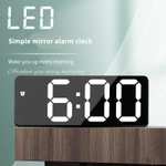 Reloj/Despertador de mesa con espejo LED