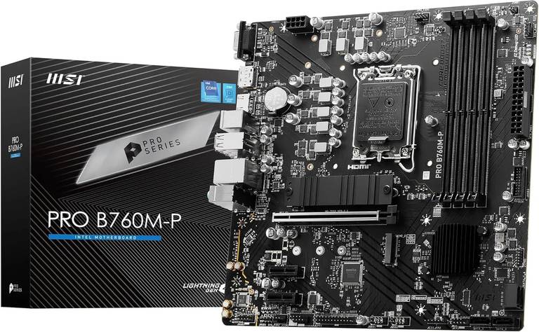 Placa Base MSI PRO B760M-P Micro-ATX LGA1700 DDR5 2x M.2 Gen4 USB-C