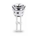 Pulsador cisterna universal doble descarga inoxidable compatible con WC y tanque de 38 a 43 mm acabado cromado instalación rápida resistente