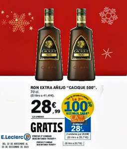 2 botellas de Ron Extra Añejo Cacique 500 por 28,99€ (14,50€ botella 70cl.)