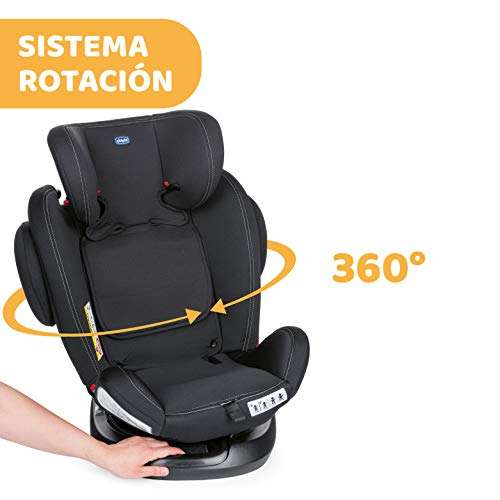 Chicco Unico Plus Silla de Coche ISOFIX Giratoria 360° y Reclinable Bebés de 0-36 kg, Grupo 0+/1/2/3, Niños de 0 a 12 Años, Fácil Instalar