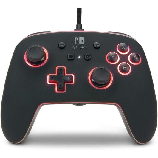 PowerA Spectra RGB Mando con Cable para Nintendo Switch – Iluminación LED de 8 Colores, Botones Programables, Jack 3,5 mm y Cable 3 Metros