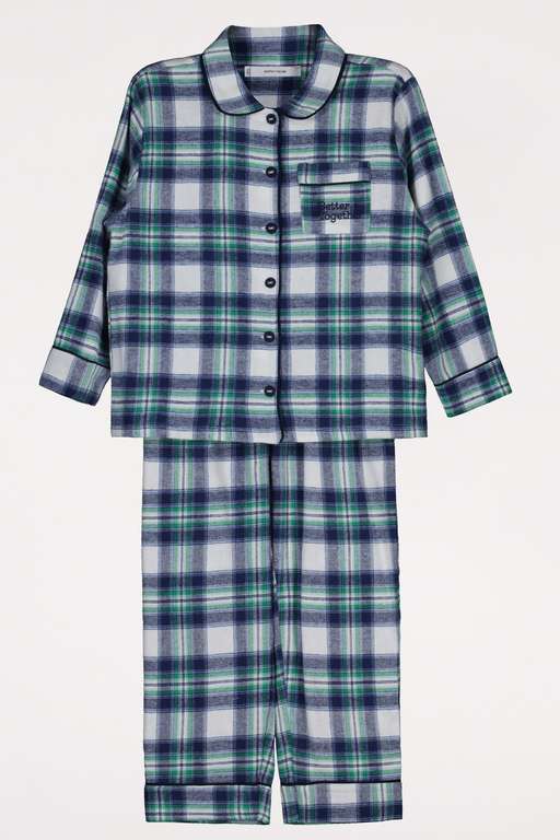 Pijama camisero niños 100% algodón cuadros