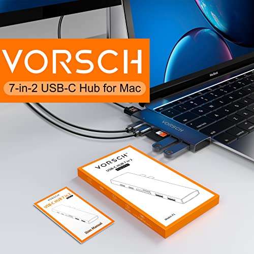 Hub USB C 7 en 2 Adaptador MacBook Pro Air M1 con Thunderbolt