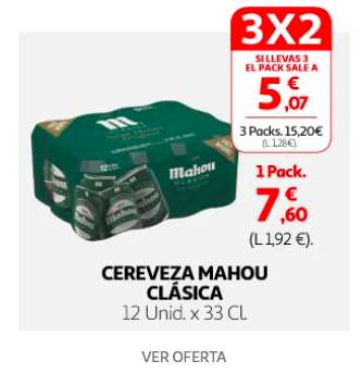 Cervezas Clásicas MAHOU pack de 12 latas 3x2