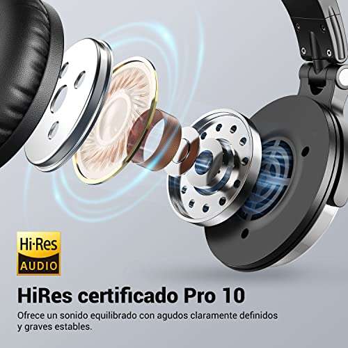 OneOdio Pro10 Auriculares DJ con Cable, Estéreo de Mezcla y Monitor de Estudio, 50mm Controladores, 3.5 y 6.35mm