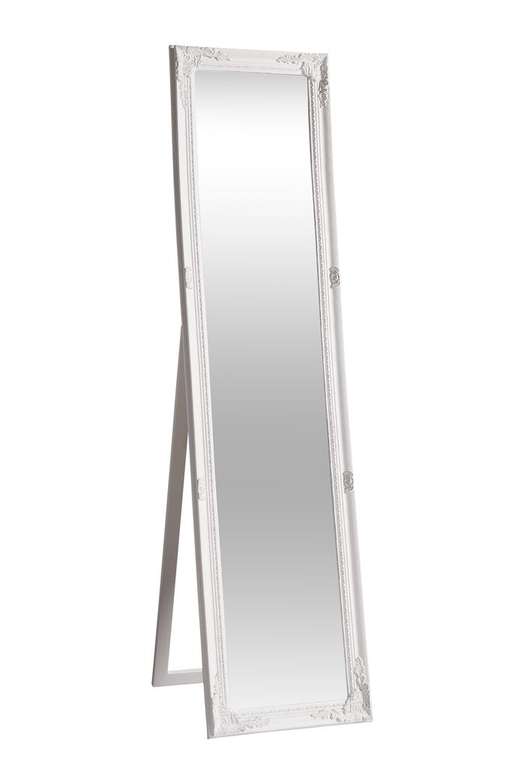 Espejo de pie 40×160 blanco y plateado