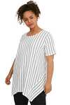 C&A Camiseta de rayas para mujer, cuello redondo, tallas grandes