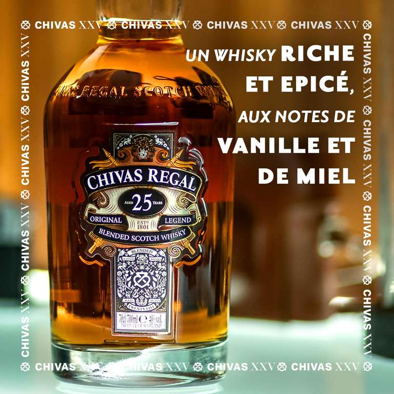 Chivas Regal 25 años Whisky Escocés de Mezcla Premium, 700 ml