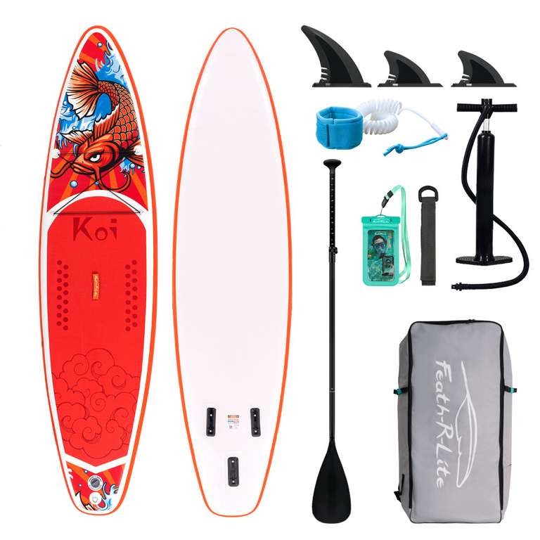 Tabla de Paddle Surf FunWater 335cm Remo Ajustable, Bomba, Mochila de Viaje, Correa, Bolsa Impermeable