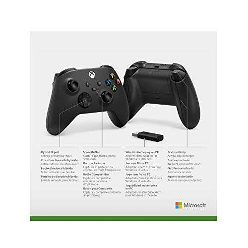 Mando Inalámbrico Xbox + Adaptador inalámbrico para Windows 10